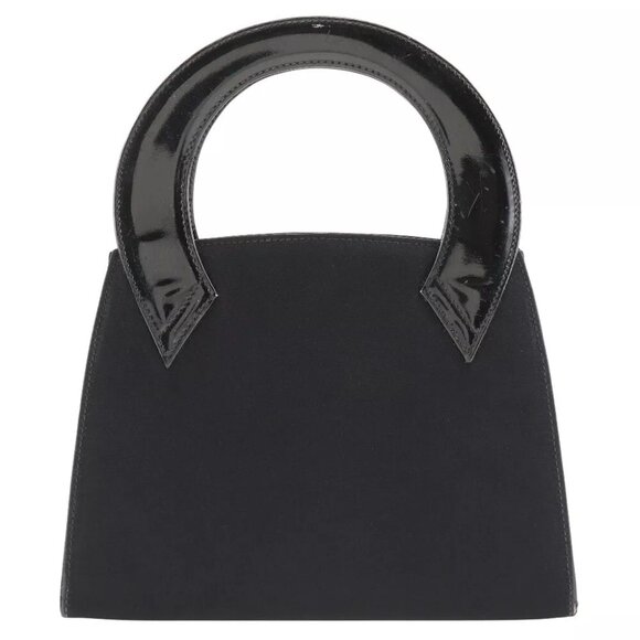Salvatore Ferragamo Handbag black Satin/enamel Women - Picture 1 of 12